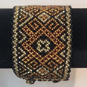 Loom Beaded Southwestern Seed Beads Diamond Pattern Bracelet